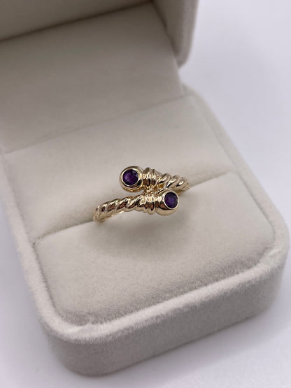 9ct gold amethyst torque ring