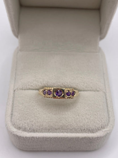 9ct gold amethyst ring