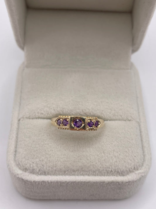 9ct gold amethyst ring