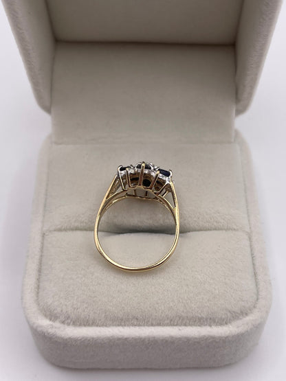 9ct gold sapphire and diamond ring
