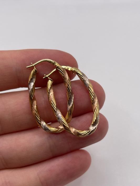9ct gold creole earrings