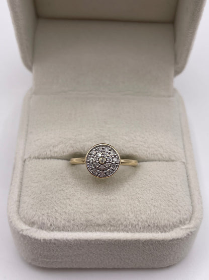 9ct gold diamond cluster ring