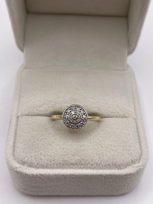 9ct gold diamond cluster ring