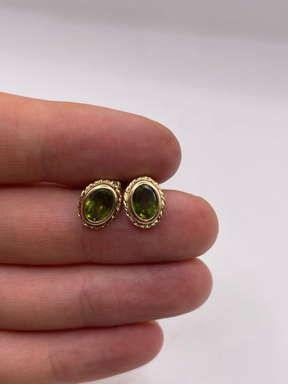 9ct gold peridot earrings