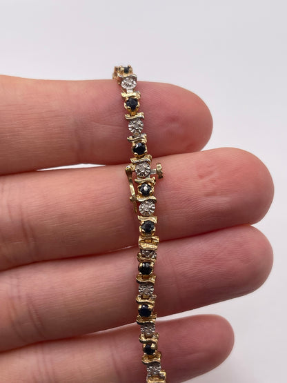 9ct gold sapphire and diamond bracelet