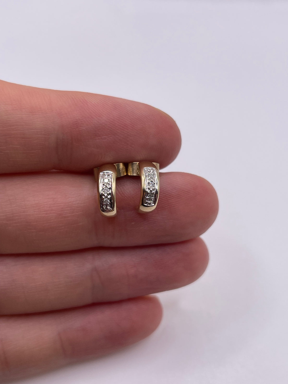 9ct gold diamond earrings