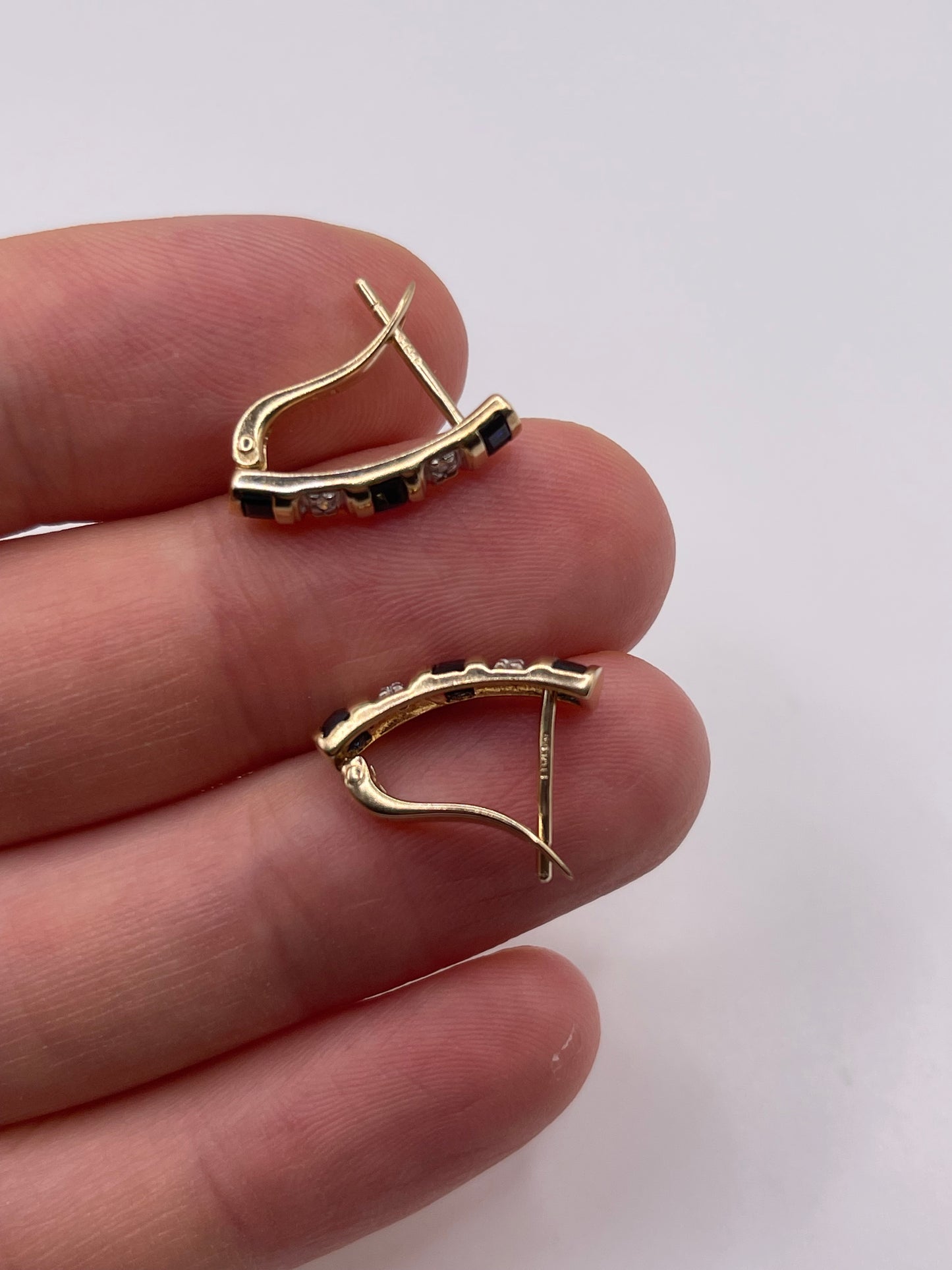 9ct gold sapphire and diamond earrings