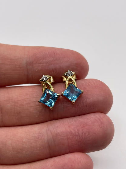 9ct gold topaz earrings