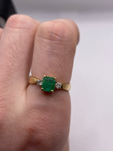 Load image into Gallery viewer, 18ct gold emerald and diamond ring
