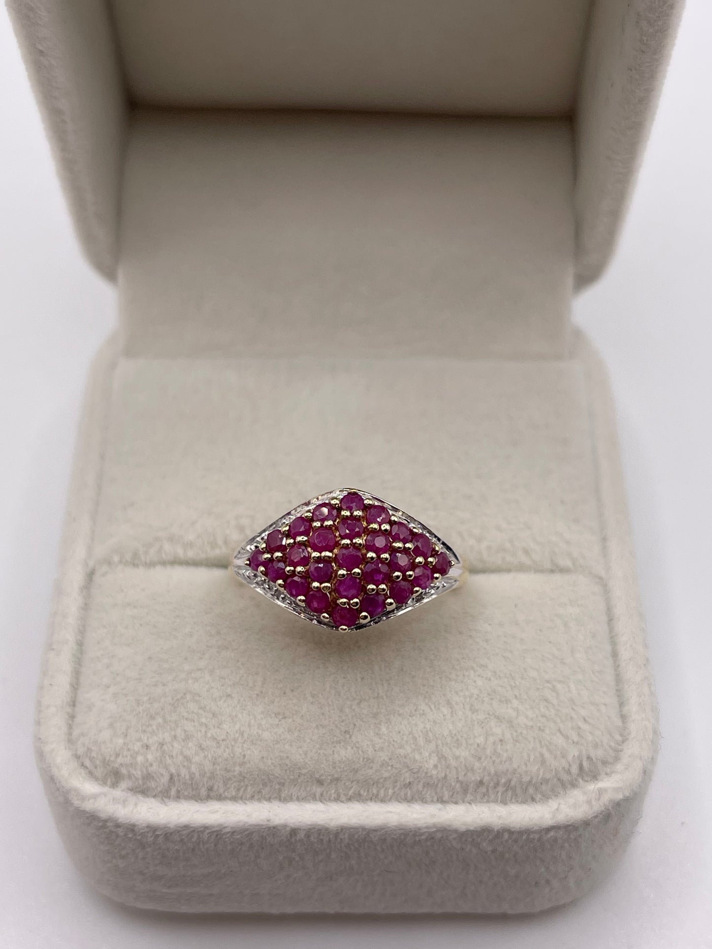 9ct gold ruby and diamond ring