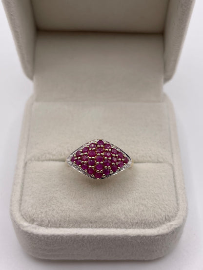 9ct gold ruby and diamond ring