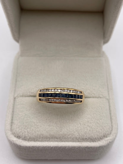 9ct gold sapphire and diamond ring