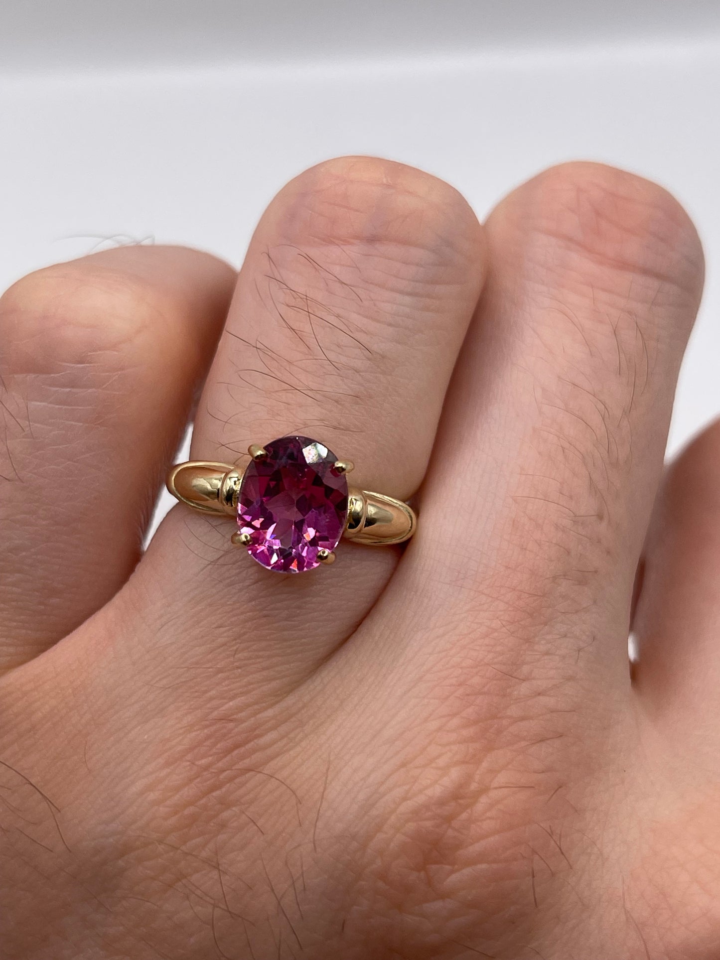 9ct gold pink topaz ring