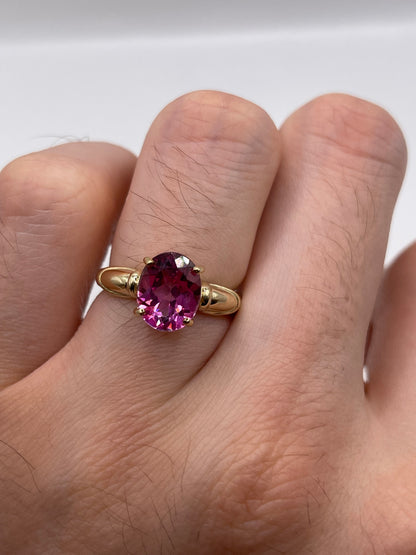 9ct gold pink topaz ring