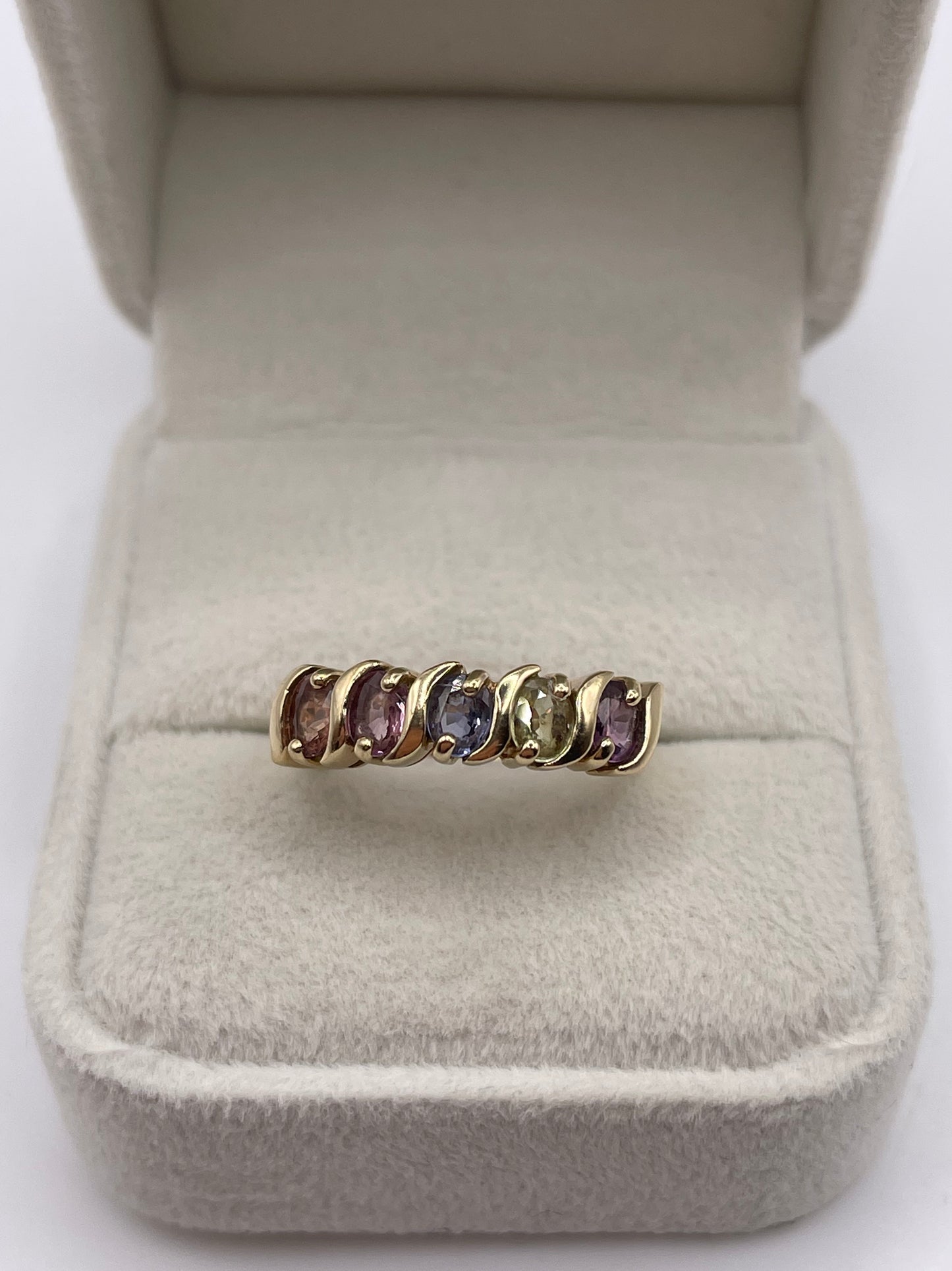 9ct gold multi gemstone ring