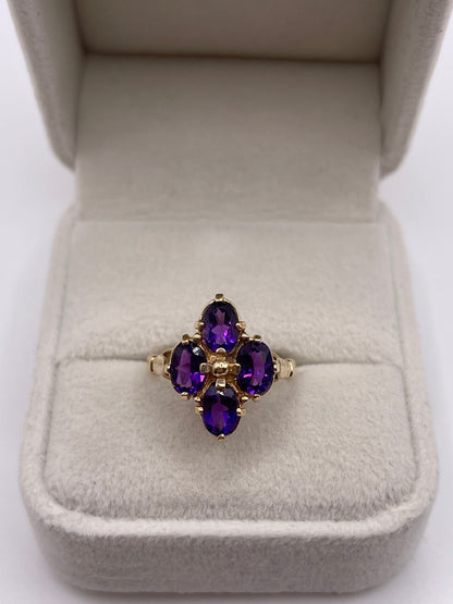 9ct gold amethyst ring
