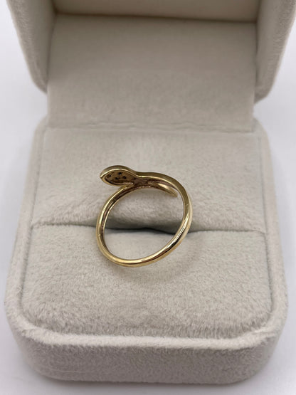9ct gold diamond snake ring