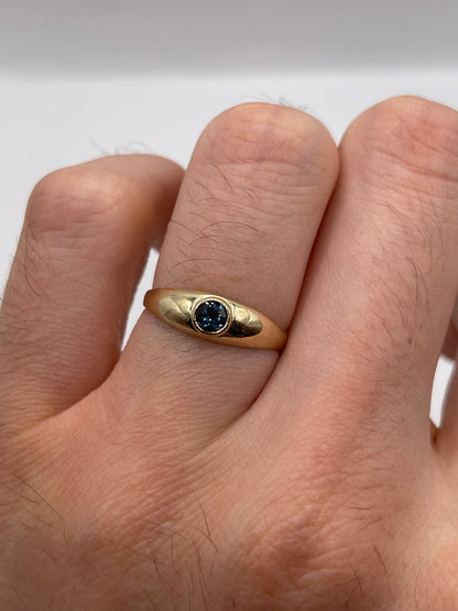 9ct gold blue topaz gypsy ring