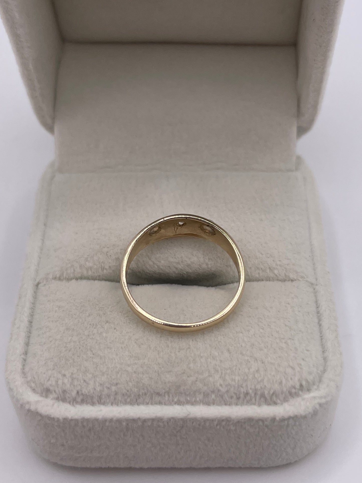 9ct gold opal and diamond gypsy ring