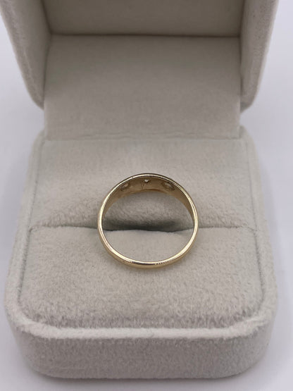 9ct gold opal and diamond gypsy ring