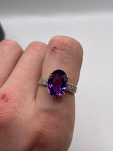 Load image into Gallery viewer, 18ct gold amethyst and diamond ring

