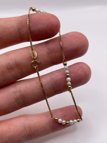 9ct gold pearl bracelet
