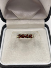 Load image into Gallery viewer, 9ct gold garnet cluster ring
