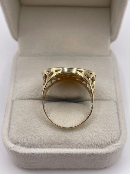 9ct gold St George medallion ring