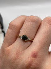 Load image into Gallery viewer, 9ct gold diamond cluster ring inc black diamond ring
