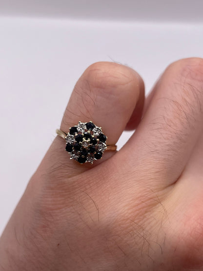 9ct gold sapphire and diamond ring