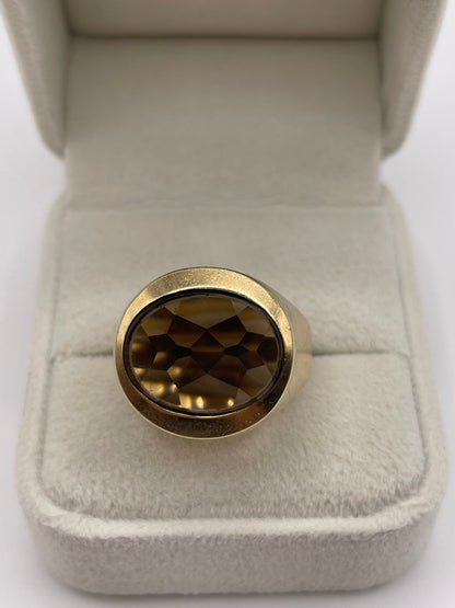 9ct gold Smokey quartz ring