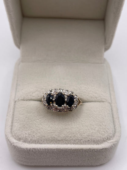 9ct gold sapphire and diamond ring