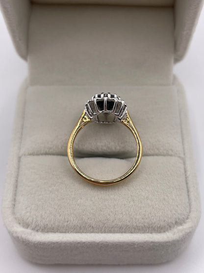 9ct gold sapphire and diamond ring
