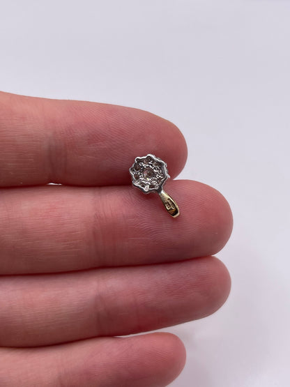 9ct gold diamond cluster pendant