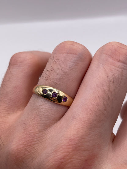 9ct gold amethyst gypsy ring