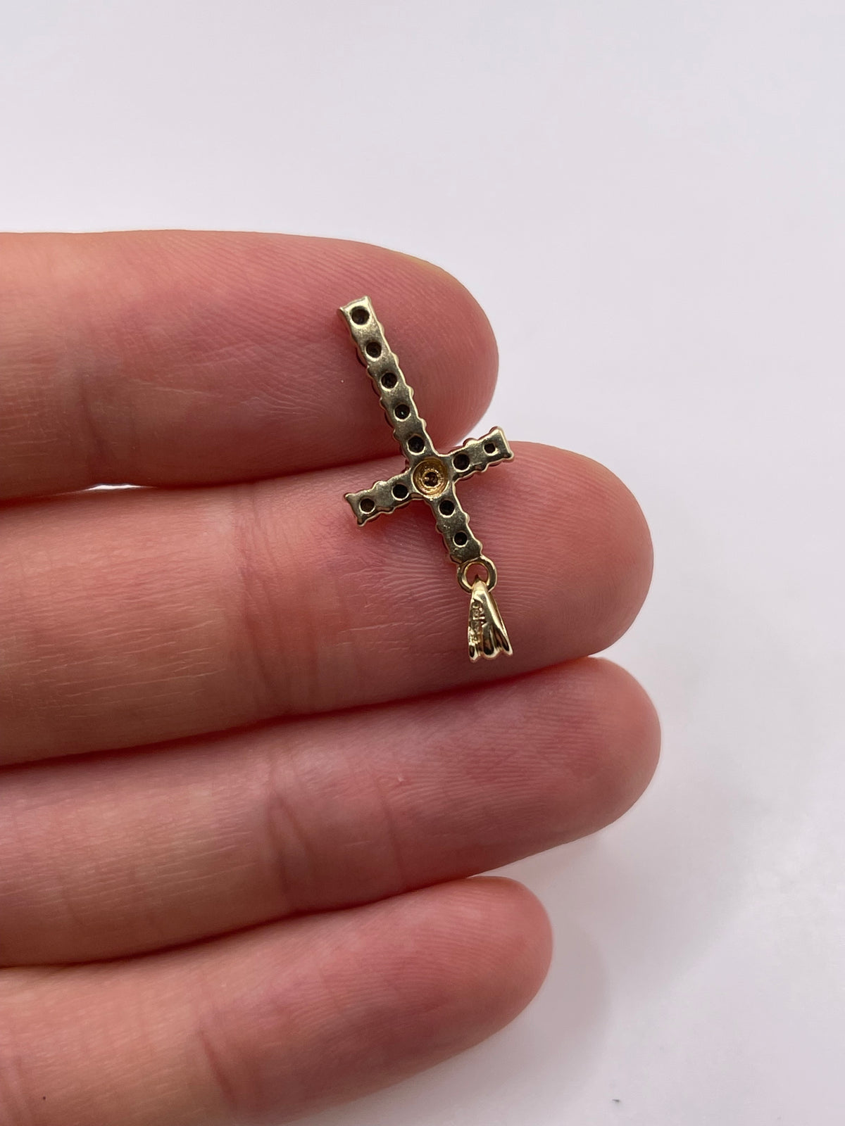 9ct gold sapphire and diamond cross pendant