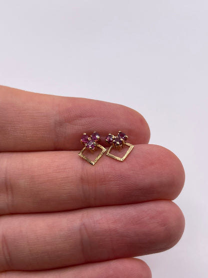 9ct gold ruby earrings
