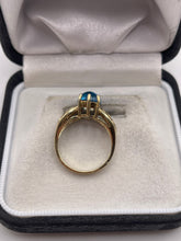 Load image into Gallery viewer, 9ct gold cabochon topaz and diamond ring
