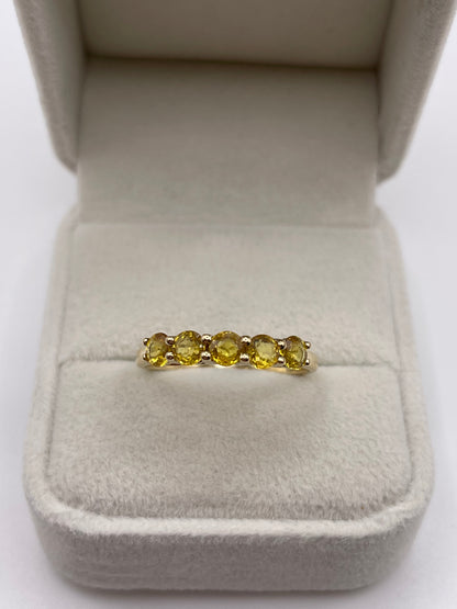 9ct gold yellow sapphire ring