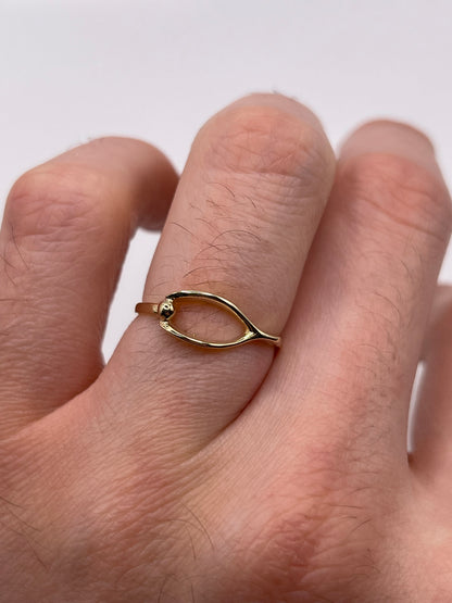 9ct gold wishbone ring