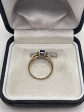 Load image into Gallery viewer, 9ct gold tanzanite and blue diamond ring

