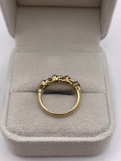9ct gold ruby and diamond ring