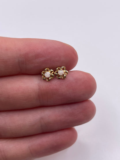 9ct gold opal earrings