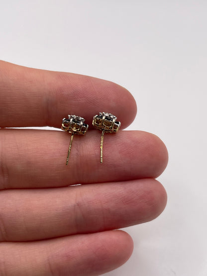 9ct gold sapphire and diamond earrings