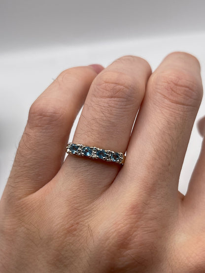 9ct gold topaz and diamond ring