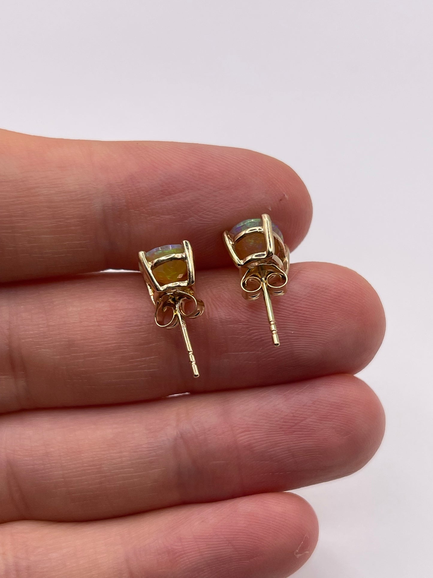 9ct gold opal earrings
