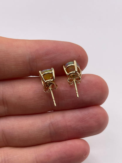 9ct gold opal earrings