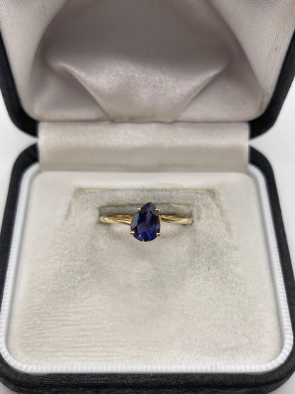 9ct gold blueberry quartz ring
