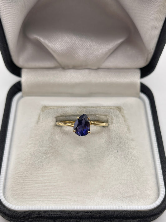 9ct gold blueberry quartz ring