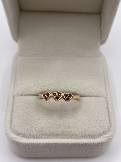 9ct gold ruby heart ring
